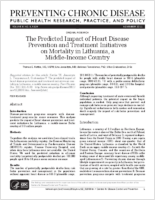 The Predicted Impact of Heart Disease Prevention and Treatment Initiatives on Mortality in Lithuania a MiddleIncome Country