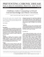Childrens Active Commuting to School Current Knowledge and Future Directions