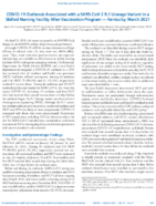COVID19 Outbreak Associated with a SARSCoV2 R1 Lineage Variant in a Skilled Nursing Facility After Vaccination Program  Kentucky March 2021