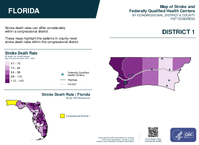 FL Congressional District 01 Stroke and Federally Qualified Health Centers Map 119th Congress