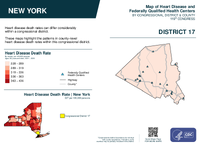 NY Congressional District 17 Heart Disease and Federally Qualified Health Centers Map 119th Congress
