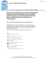 Evaluating Implementation of the Collaborative Assessment and Management of Suicidality CAMS Training for Rural Suicide Prevention Among Mental Health and Healthcare Professionals