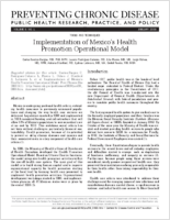 Implementation of Mexicos Health Promotion Operational Model