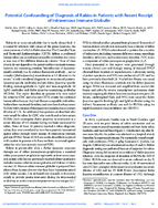 Potential Confounding of Diagnosis of Rabies in Patients with Recent Receipt of Intravenous Immune Globulin
