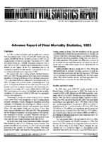 Advance report of final mortality statistics 1983