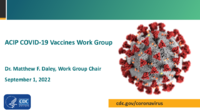 ACIP COVID19 Vaccines Work Group  September 1 2022