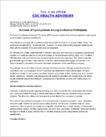 Outbreak of Cyclosporiasis Among Conference Participants Monday March 08 2004 2130 EST 0930 PM EST 