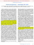 Arthritis Among Veterans  United States 20112013