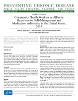 Community Health Workers as Allies in Hypertension SelfManagement and Medication Adherence in the United States 2014