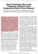 Risk Prediction Score for Pediatric Patients with Suspected Ebola Virus Disease