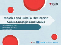 Measles and rubella elimination goals strategies and status