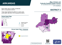 AR Congressional District 02 Stroke and Federally Qualified Health Centers Map 119th Congress