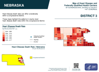 NE Congressional District 03 Heart Disease and Federally Qualified Health Centers Map 119th Congress