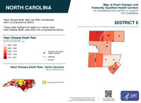 NC Congressional District 06 Heart Disease and Federally Qualified Health Centers Map 119th Congress