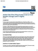 Worker Dies After Lifting Access Cover on Acid Reclaim Storage Tank in Virginia FACE 8726