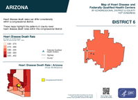 AZ Congressional District 06 Heart Disease and Federally Qualified Health Centers Map 119th Congress