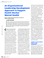 An Organizational Leadership Development Approach to Support Health Worker Mental Health