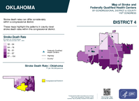OK Congressional District 04 Stroke and Federally Qualified Health Centers Map 119th Congress