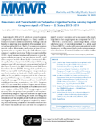 Prevalence and Characteristics of Subjective Cognitive Decline Among Unpaid Caregivers Aged 45 Years  22 States 20152019