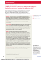 Centers for Disease Control and Prevention Guideline for the Prevention of Surgical Site Infection 2017