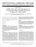 Health Care Costs and Participation in a CommunityBased Health Promotion Program for Older Adults