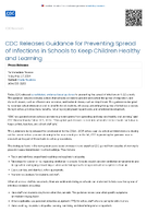 CDC Releases Guidance for Preventing Spread of Infections in Schools to Keep Children Healthy and Learning