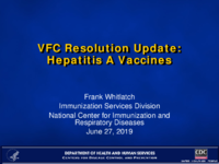 VFC resolution update  hepatitis A vaccines