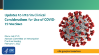 Updates to interim clinical considerations for use of COVID19 vaccines