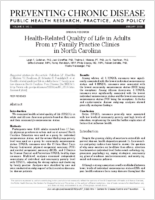 HealthRelated Quality of Life in Adults From 17 Family Practice Clinics in North Carolina
