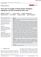 Forty Years of Struggle in North Carolina Workplace Segregation and Fatal Occupational Injury Rates