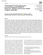 Telemedicine Trends and Lessons Learned During the COVID19 Pandemic  World Trade Center Health Program 20202021