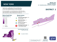 NY Congressional District 02 Stroke and Stroke Centers Map 118th Congress