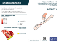 SC Congressional District 01 Heart Disease and Federally Qualified Health Centers Map 119th Congress
