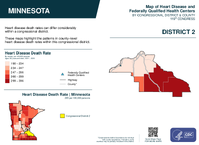 MN Congressional District 02 Heart Disease and Federally Qualified Health Centers Map 119th Congress