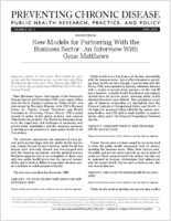 New Models for Partnering With the Business Sector An Interview With Gene Matthews