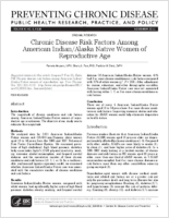 Chronic Disease Risk Factors Among American IndianAlaska Native Women of Reproductive Age