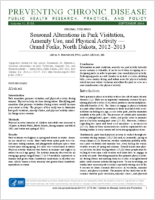 Seasonal Alterations in Park Visitation Amenity Use and Physical Activity  Grand Forks North Dakota 20122013