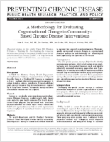 A Methodology for Evaluating Organizational Change in CommunityBased Chronic Disease Interventions