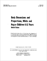 Body dimensions and proportions white and Negro children 611 years United States