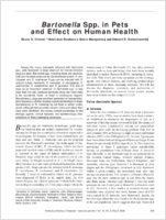Bartonella Spp in Pets and Effect on Human Health