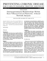 Interorganizational Relationships Within State Tobacco Control Networks A Social Network Analysis