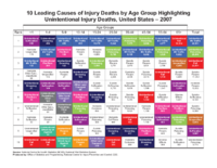10 Leading Causes of Injury Deaths by Age Group Highlighting Unintentional Injury Deaths United States  2007