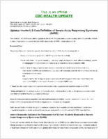 Updated Interim US Severe Acute Respiratory Syndrome SARS Case Definition Thursday April 10 2003 1939 EDT 739 PM EDT