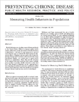 Measuring Health Behaviors in Populations
