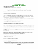 Health Alert Network Command Center Action Requested Wednesday September 12 2001 0950 EDT 0950 AM EDT