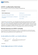 COVID19 Mortality Overview Provisional Death Counts for Coronavirus Disease 2019 COVID19 20210818