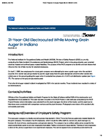 21YearOld Electrocuted While Moving Grain Auger in Indiana FACE 8622