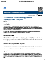 19YearOld Electricians Apprentice Electrocuted in Maryland FACE 8758