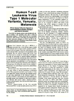 Human Tcell Leukemia Virus Type 1 Molecular Variants Vanuatu Melanesia