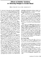 Effects of solicitor variables on obtaining pledges to donate blood
